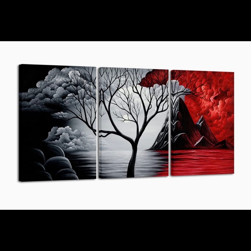 Large Canvas Art Prints Wall Art The Cloud Tree Abstract Pictures Paintings 3 Pc